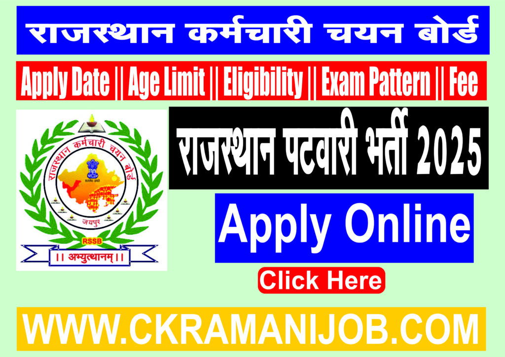 Rajasthan RSMSSB Patwari Vacancy 2025 Re Open